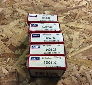 LOT-5-SKF, Bearings #16002-2Z, 30 day warranty, free shipping lower 48!