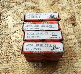 4-FAG-Bearings, Cat# 6202.2RSR.C3.L12 ,comes w/30day warranty, free shipping