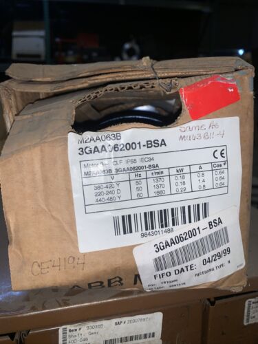 ABB Motor, #3GAA062001-BSA, New Open Box. With Warranty