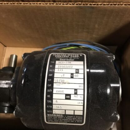 Bodine Gear motor NCI-33R, 115v, 345rpm, 1/20hp, 5 Ratio, New Open Box - Image 2