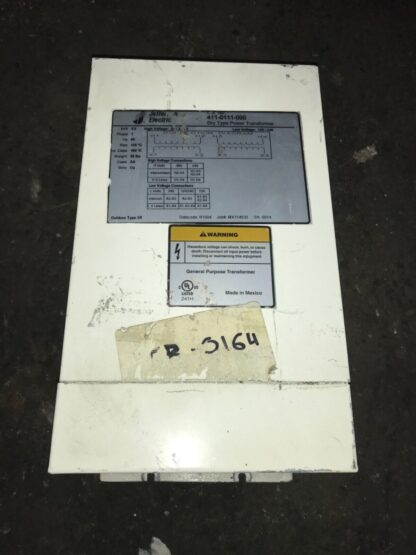 Jefferson  Transformer, #411-0111-000, 240x480v-120/240v, 5kva, 88lb, 60hz