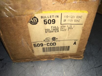 Allen Bradley Full Voltage Starter, 509-C0D, SER-A, NOS, ADI-1081