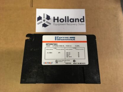 Ferraz Shawmut power distribution block, MPDB67663, 1000v 3-phase 250A, KP-171 - Image 2
