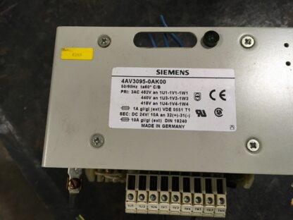 Siemens small transformer, 4AV3095-0AK00, pri-3AC 462v, sec- DC 24V/10A - Image 2