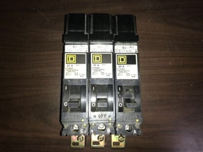 3-Square d Breaker, #FY14020A,B,C, Free Shipping to lower 48. With warranty