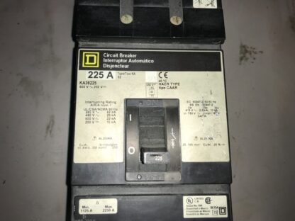 Square D Breaker, #KA36225, 225amp,  Free Shipping to lower 48, With Warranty - Image 2