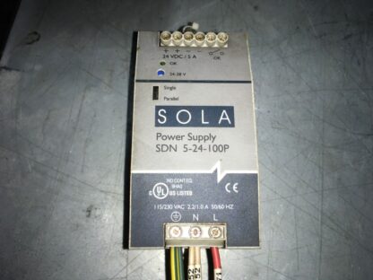 SOLA Power Supply SDN 5-24-100P, 115/230vac, 24vdc/5A