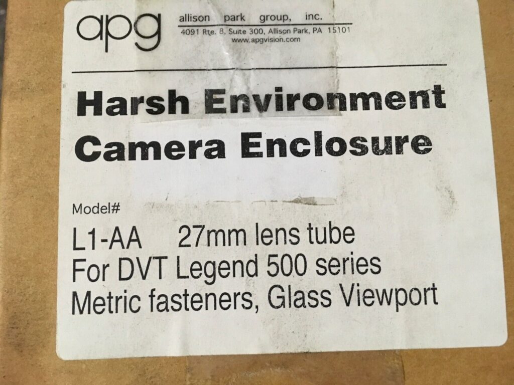 app harsh environment camera enclosure, L1-AA 27mm lens tube, DVT legend 500 ser