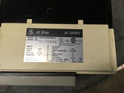 GE Drive, AF-300M$, 6KAF323002M$A1, input 230v, Output 230v 2hp, 3ph, warranty - Image 2