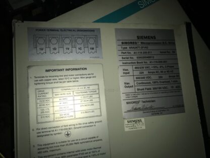 Siemens Drive, #6RA2477-2FV62,  Free Shipping To Lower 48, With Warranty - Image 3