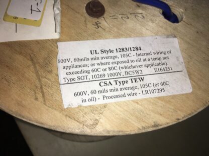 MTW-8G-07 wire, 8G (19XBC), MTW, BLU, on spool over 100’ still, 20lbs with spool - Image 3