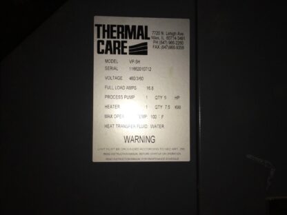 Thermal Care Chiller, model VP-5H, 460v, ADI-993 - Image 3