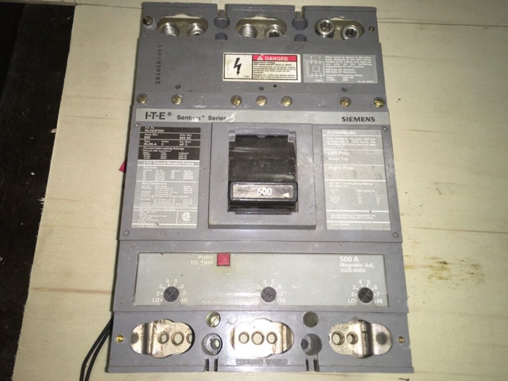 Siemens I-T-E Sentron Series breaker, HLD64F600, 3 pole, DR-84
