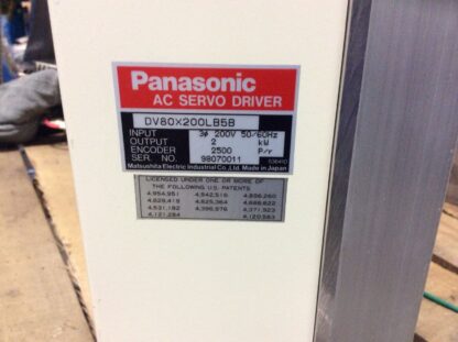 Panasonic AC Servo Driver, #DV80X200LB5B, input-200v, out 2kw, encoder 2500 - Image 5
