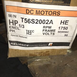 Reliance Electric DC motor, T56S2002A, 1/3hp, 1750rpm, 90v, TEFC, ADI-1049