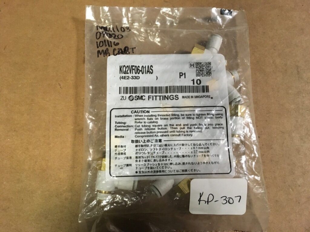 SMC elbow fittings, KQ2VF06-01AS, pack of 10, KP-307