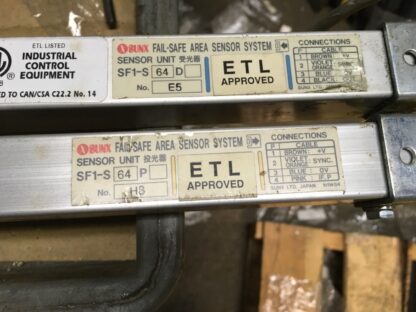 2-Sunx Fail-Safe Area Sensor System, SF1-S64D, SF1-S64P, used with warranty