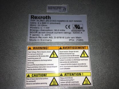 Rexroth Brake Resistors, HLR01.2N-01KO-N28RO-E-007-NNNN, 1kw, NNB JR-269