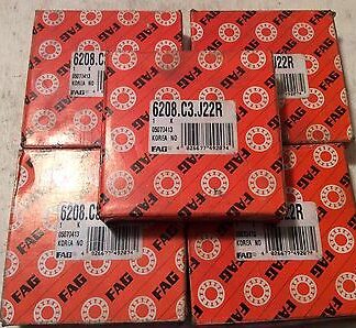 5-FAG /bearings #6208.c3 J22R,30 day warranty, free shipping lower 48!