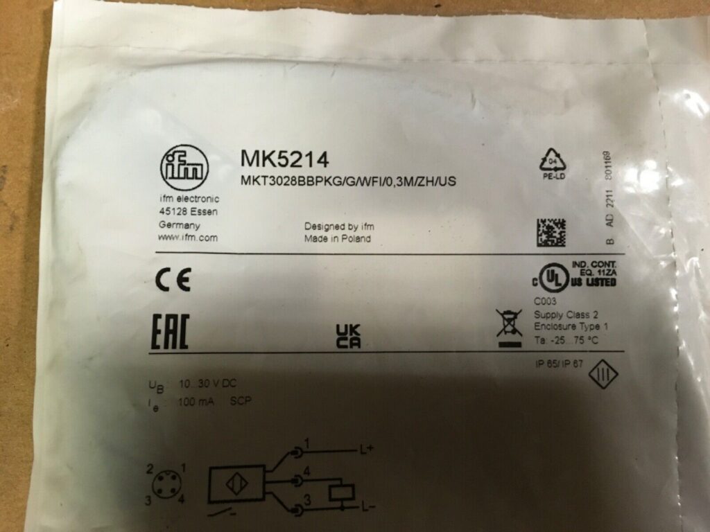 IFM electronic MK5214, cylinder sensor, MKT3028BBPKG, NOS, KP-380 - Image 2