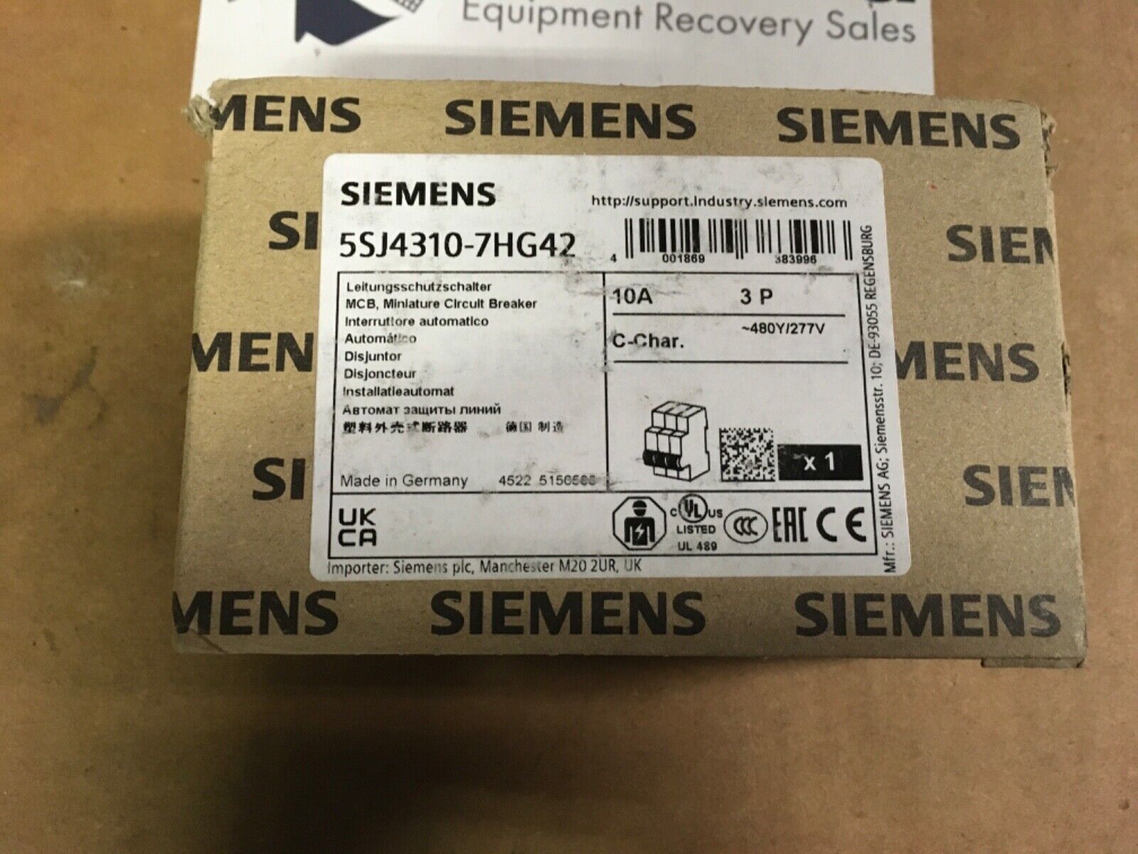Siemens circuit breaker, 5SJ43-7HG42, NOS, KP-376