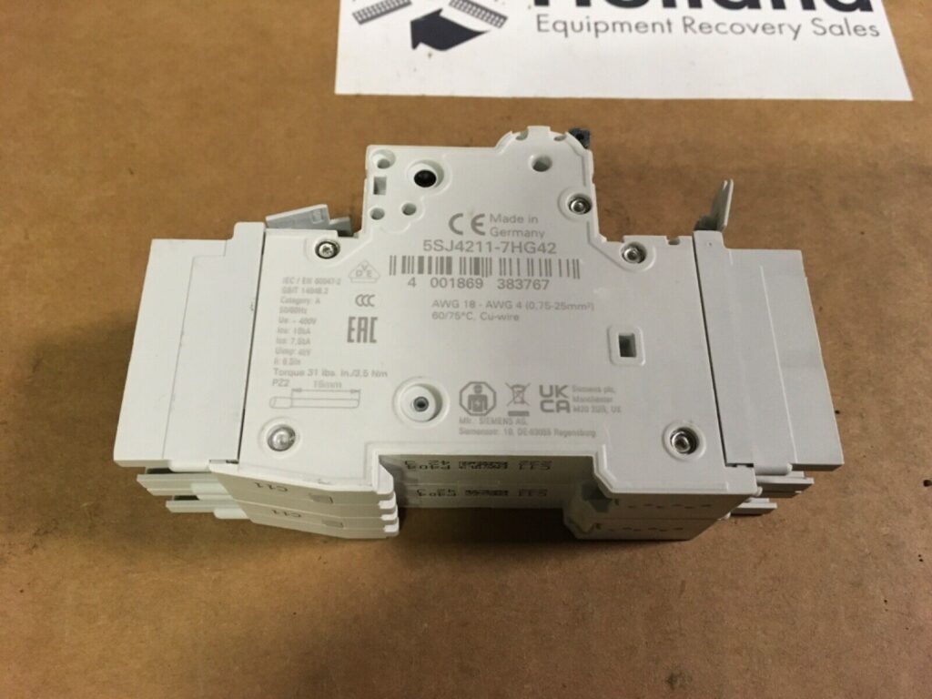 Siemens circuit breaker, 5SJ4211-7HG42, 10ka, 2pole, 5A, KP-393 - Image 3