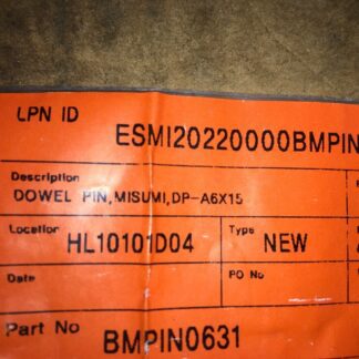 Misumi dowel pin, DP-A6X15, NOS, LG-374