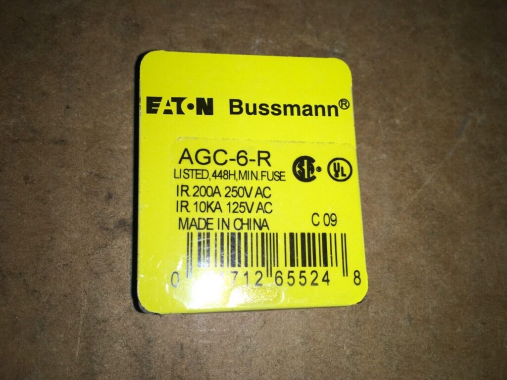 Eaton Bussmann fuse, AGC-6-R, NOS, LG-555