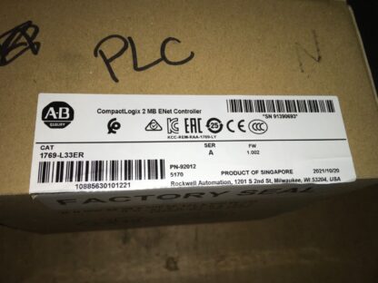 Allen Bradley compactLogix 2 MB ENet Controller, 1769-L33ER, KP-687