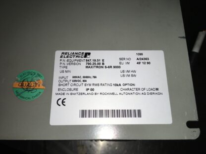 Reliance Electric maxitron S-6R 9000, drive, input 500v, 847.19.51 E, ADI-1392 - Image 4