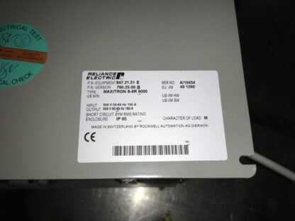 Reliance Electric maxitron S-6R 9000, drive, input 500v, 847.19.51 E, ADI-1393 - Image 4