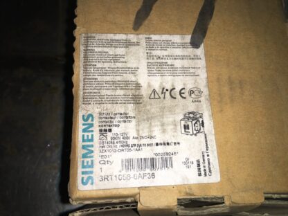 Siemens Contactor, 3RT1056-6AF36, 110/120v coil, ADI-1354