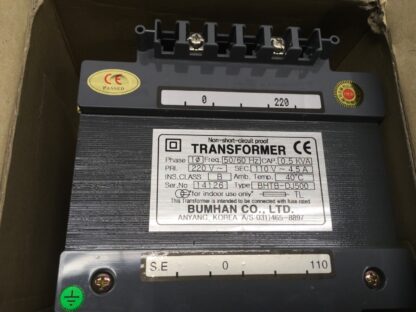 Bumhan non short circuit proof transformer, 0.5kva, BHTB-DJ500, LG-1489 - Image 2