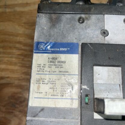 GE Spectra RMS Hi-Break Circuit breaker, #S0HA36AT0400, 400amp, 600vac, 3-pole - Image 2