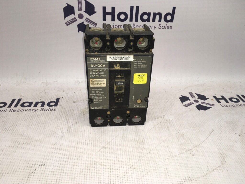 Fuji Electric 125a breaker, BU-GCA, BU-GCA3125, 240VAC 3 pole, DR-149
