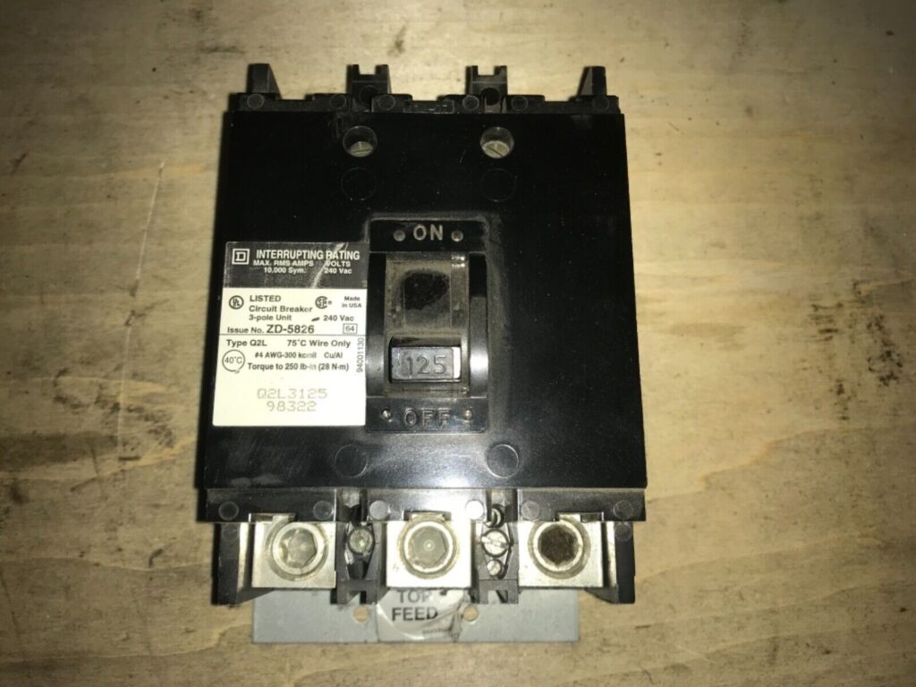 SQUARE D Circuit Breaker, #ZD-5826, 125amp, PS-715