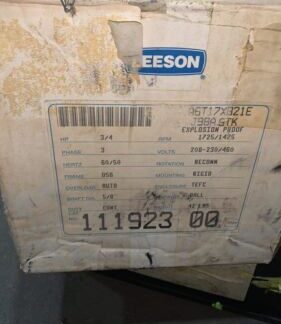 Leeson Motor, #a6t17xb21f, #111923.00, 3/4hp, 3ph, 208-230/460v, 5/8” Shaft
