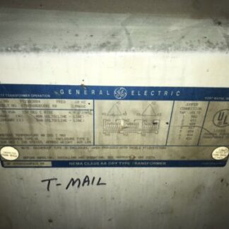 GE Transformer, #9T23B3884, 75kva, 480/240, 3PH, 465lb, Frieght Shipping