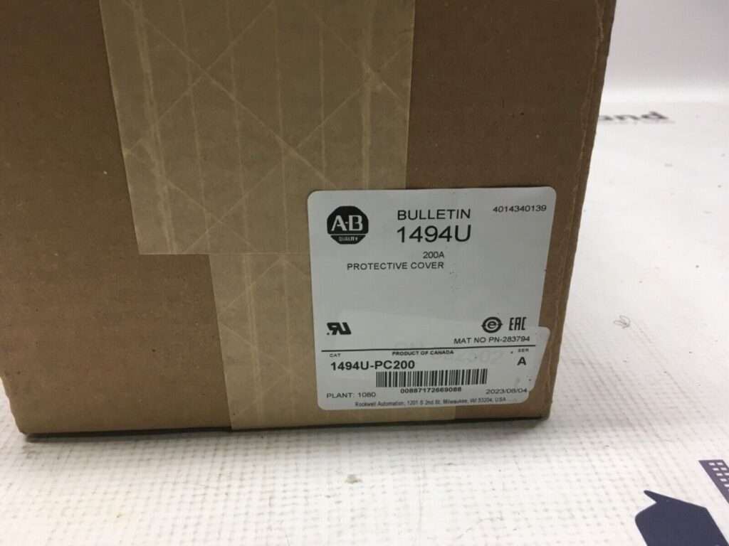 Allen Bradley 200A protective cover, 1494U, 1494U-PC200, KP-897