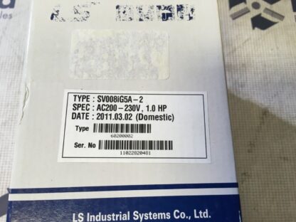 LS inverter, SV008iG5A-2, AC200-230V, 1.0HP, NOS, LG-2446 - Image 2