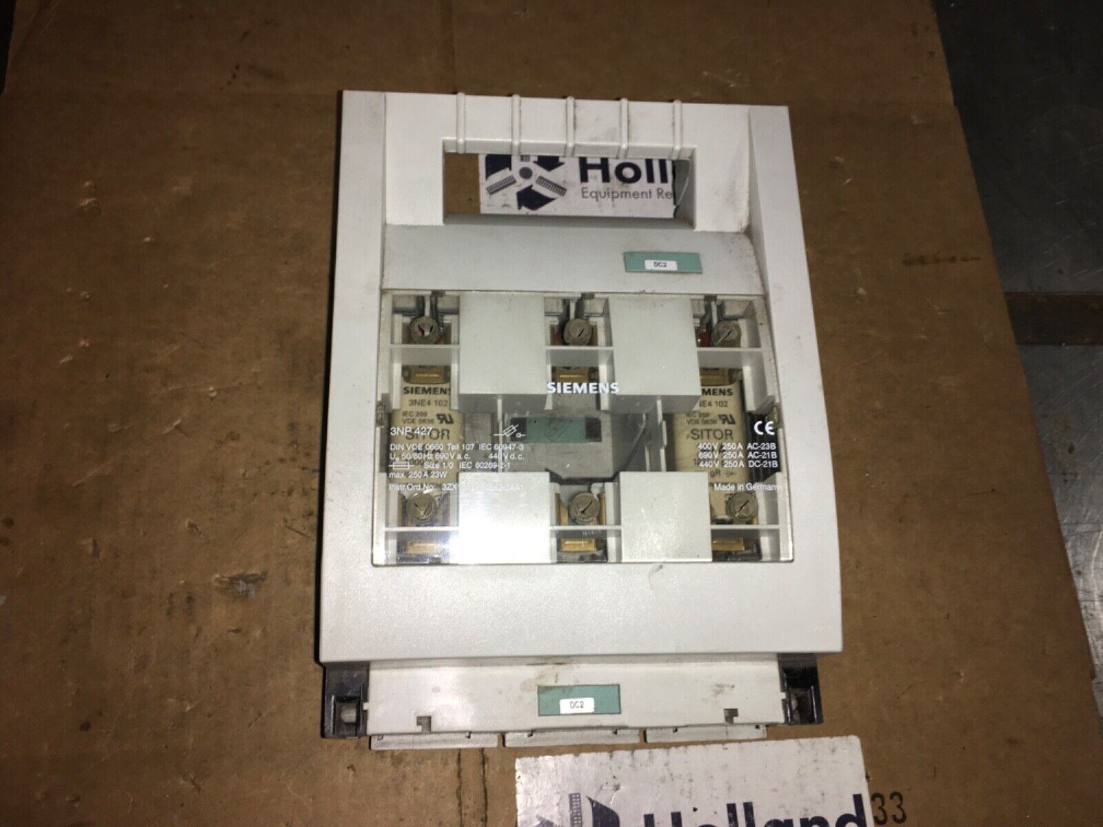 Siemens fuse block, 3NP427…, 250amp, ADI-1347