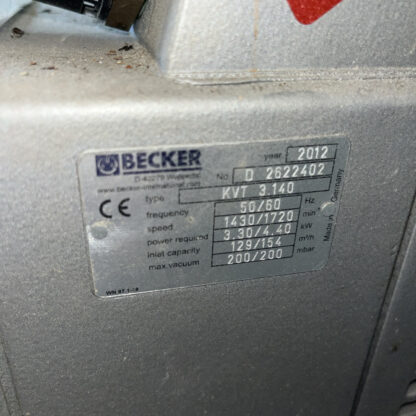 2-Becker Pump #KVT 3.140, 2011 And 2012, Toshiba #VFS9-4075PL-WN, HEHI-2380-1 - Image 3