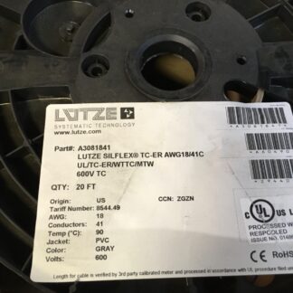 Lutze Silflex TC-ER AWG18/41C, 20ft, 600V TC, gray, 18awg,  NOS,  KP-1226