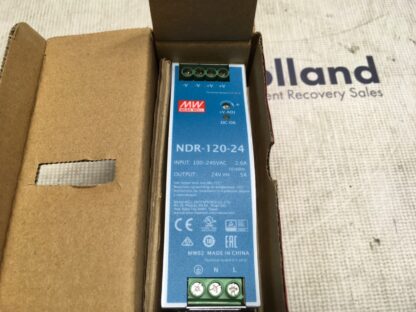 Mean Well power supply, NDR-120-24, input 100-240vac, 2.6A, NOS, LG-4121