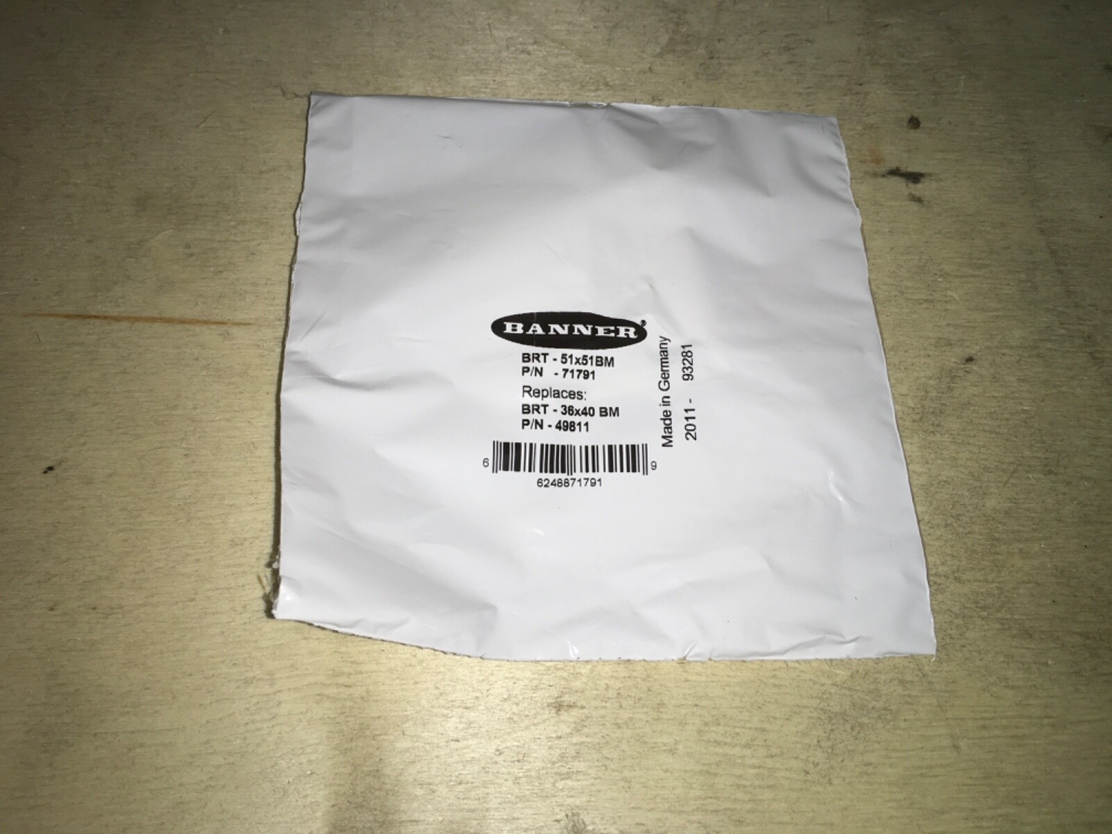 Banner Engineering Retro Reflector, 51x51BM, 71791, NIB, JRM-152