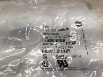 Harting Han DD module, crimp female, 09140123102, 2pcs in bag, NOS, KP-1304 - Image 3