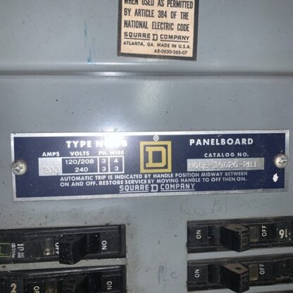 Square D Panel Box, #NQB-39026-2B1, 200amp Main, HEHI-1725 - Image 5