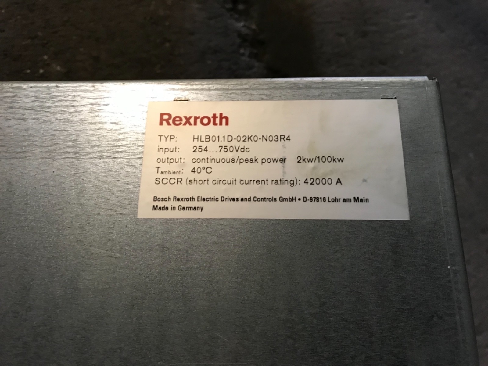 Bosch Rexroth Electric Drive, #HLB01.1D-02K0-N03R4, IndraDrive M, warranty - Image 3
