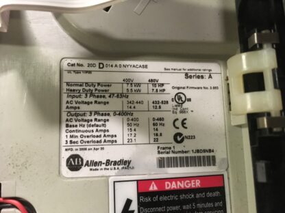 Allen Bradley  PowerFlex 700S, 20D D 014 A 0 NYYACASE, 7.7-10HP, ADI-1206 - Image 4
