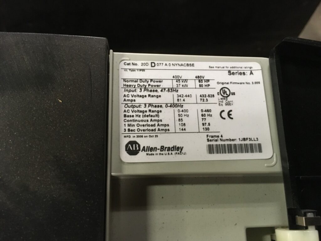 Allen Bradley PowerFlex 700S, 20D D 077 A 0 NYNACBSE, ADI-1205 - Image 3